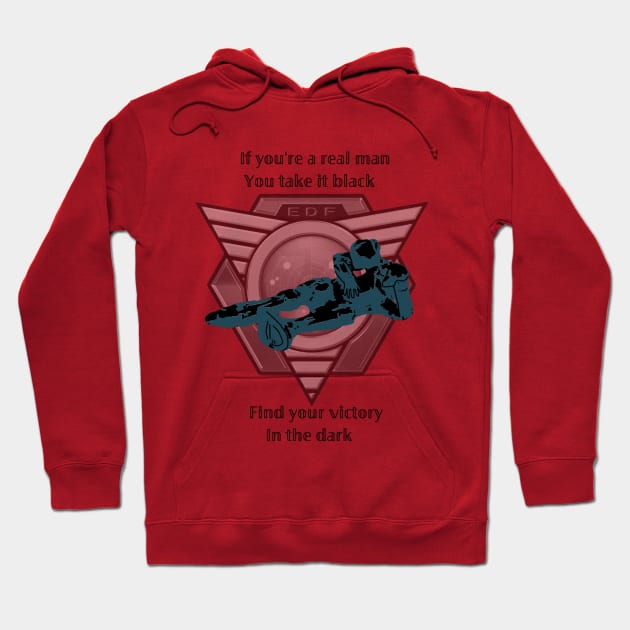 Earth Defense Force black Coffee advert Hoodie by CustomDesig